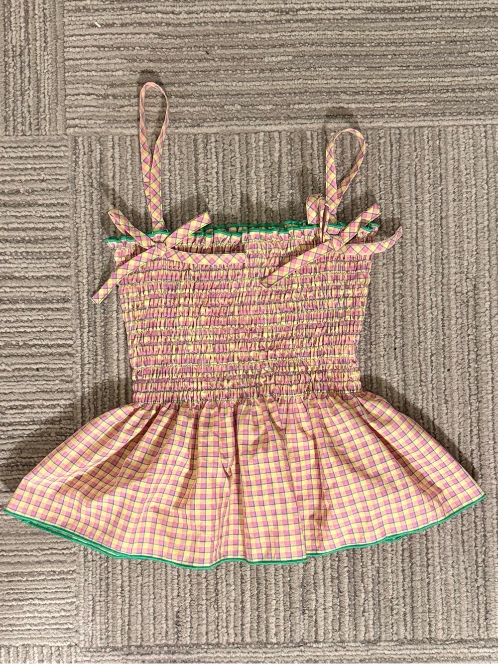 TEDDY FRESH smocked plaid peplum top
